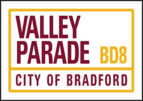 Bioprocess Tinpostera3954 Valley Parade Bradford Football Street Sign Metal Plaque Decor Unofficial Outdoor Decoration Props Plaque Sign 8X12 Inch