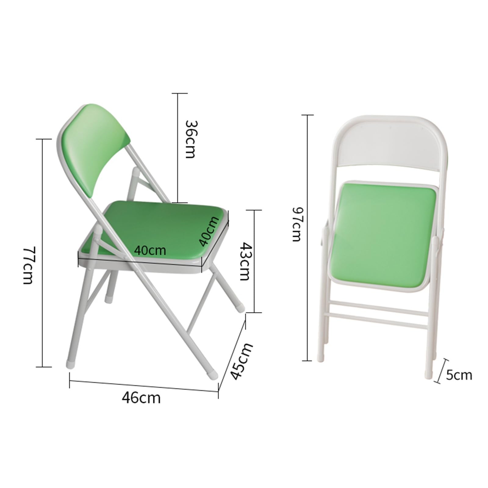 Silla de Ordenador Plegable de PU, cómoda y Resistente for estudiar en casa.(Yellow)