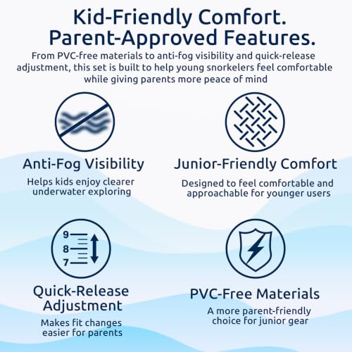 Oceanic Kids Snorkel Mask + Snorkel, Anti-Fog Junior 6-12 Fit miniatura 5