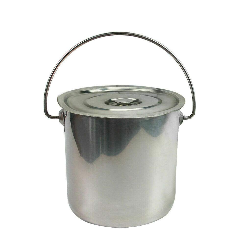 Secchio In Acciaio Inox Alimentare Con Coperchio 6L – Grande Capacità Per Cibo, Acqua O Uso Domestico, Maniglia Robusta