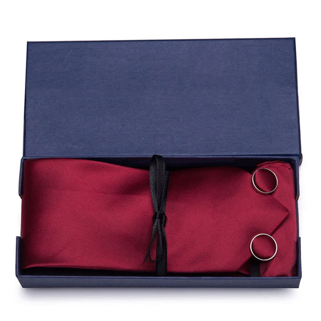 Geschenkbox Krawattenset Manschettenknöpfe mit Geschenkbox Jacquard gewebte Krawattenset für Männer Hochzeitsfeier