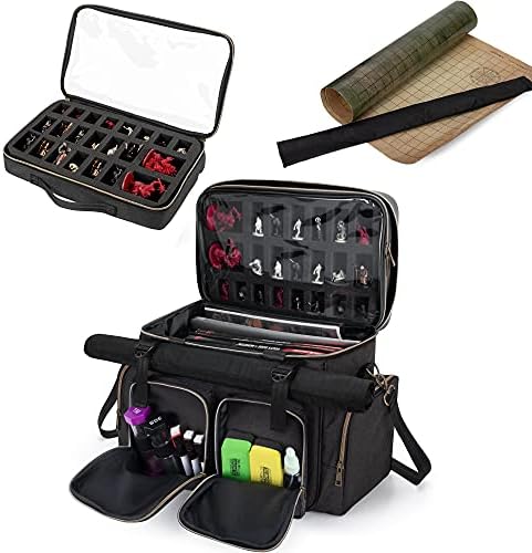 Trunab Tabletop RPG Adventurer's Bag Compatible with Dungeons and Dragons, DND Gaming Travel Bag with Foam Storage Vault, Dice & Token Pockets and Battle Map Carrier