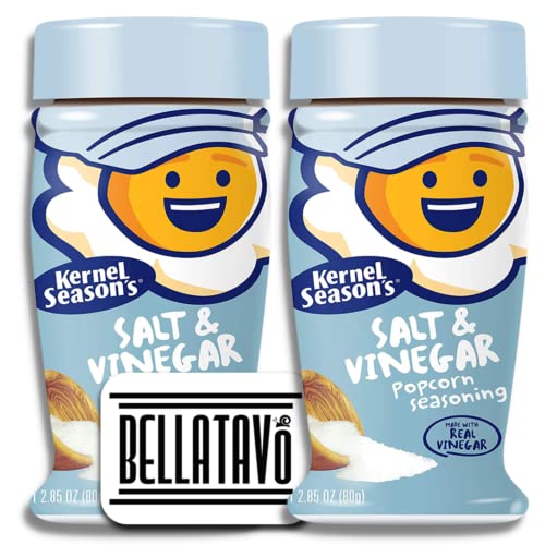 Salt and Vinegar Seasoning Bundle. Includes 2-2.85 Oz Bottles of Kernel Seasons Salt and Vinegar Popcorn Seasoning! This Salt & Vinegar Seasoning is Gluten Free! Comes With a BELLATAVO Fridge Magnet!