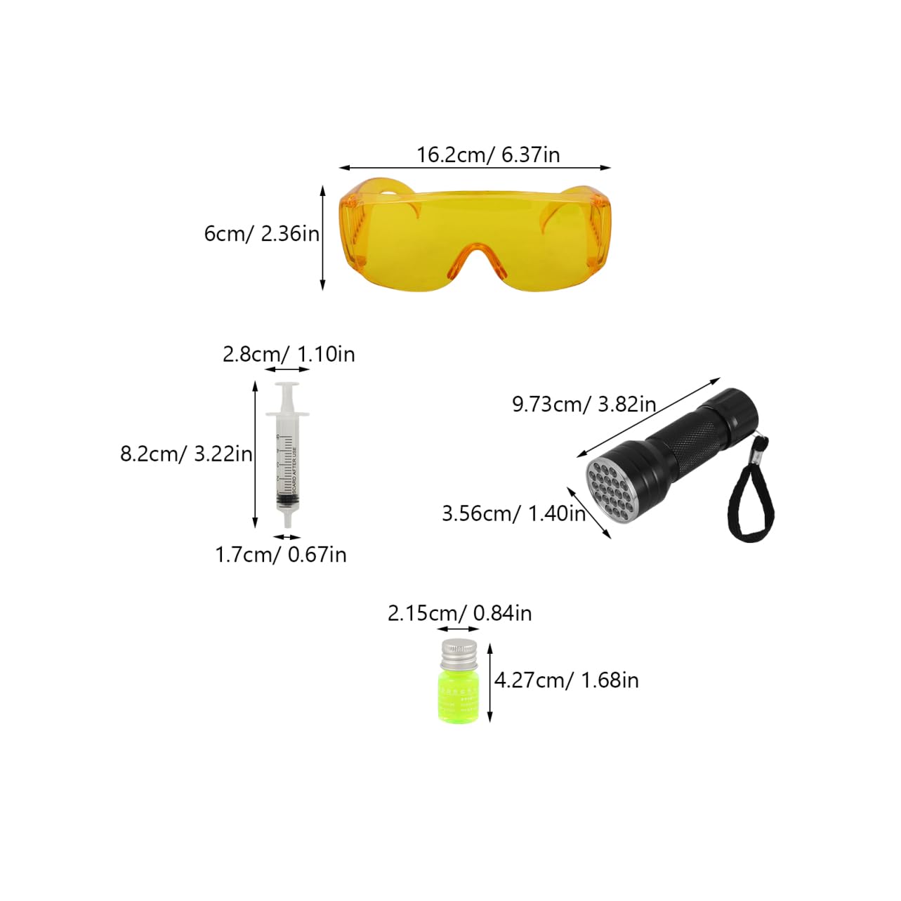 MAGICLULU 1 Set Di Occhiali Per Il Rilevamento Delle Perdite Dell'Aria Condizionata Dell'Auto Tester Di Perdite UV Rilevatore Di Perdite Dell'Aria Condizionata Strumento Di