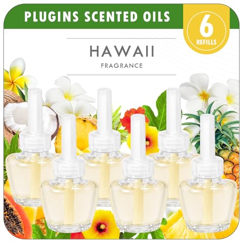 Scent-Hi Recambio de Aceite aromático, 6 Piezas *19ml Recargas para difusor eléctrico, Seguro de Usar en Cualquier Habitación, Hawaiano (Compatible con Air-Wick/Glade)