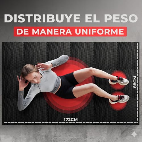 JUPPLIES - Suelo Gimnasio 30x30x1cm - Esterilla Puzzle Fitness de Goma para Suelo - Alfombra Protectora para Gimnasio en Casa - Tatami en Puzzle - Imagen 5