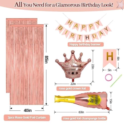 Image of Burgundy Pink Balloon Arch Double Stuffed Dark Red Pink Gold Pearl Balloons Birthday Banner Fringe Curtain Foil Balloons for Birthday Graduation Bridal Wedding Anniversary Party Decoration