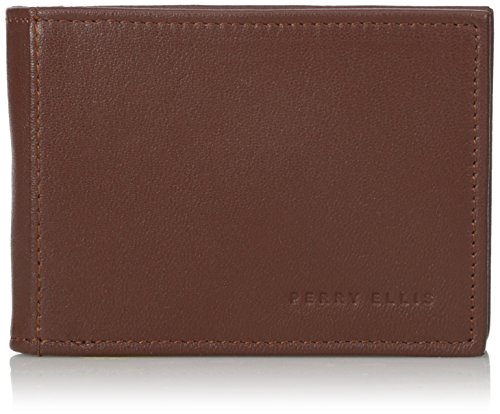 Perry Ellis Men's Perry Ellis Portfolio Front Pocket RFID Blocking Wallet, Tan, One Size
