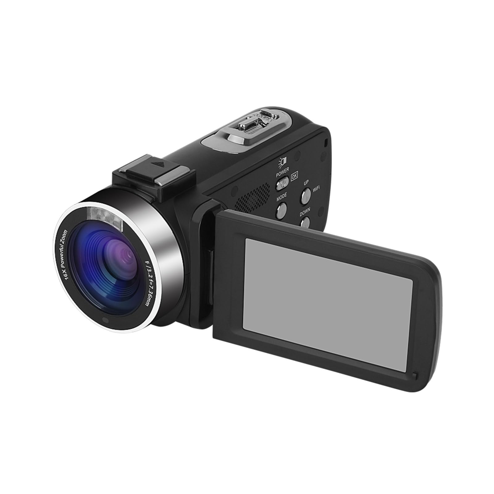 DELURA Videocamere Grandangolari 18X 4K Digital Vlog Camcorder Blogger Time Lapse 48MP Registratore Fotografico Ruota Touch Screen Telecamera HD (Size : No SD Card)