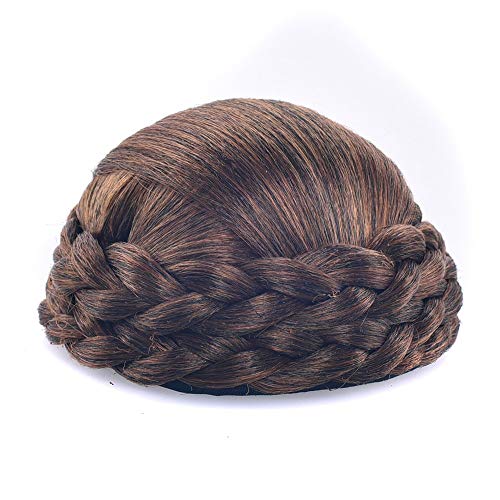 Funyn Small Sizesynthetic Hair Chignon Bun Donut Braided Hairpieces Scrunchie Clip In Hair Bun Extensions (#2009 (Dark Brown/Auburn Brown)) #TOP2
