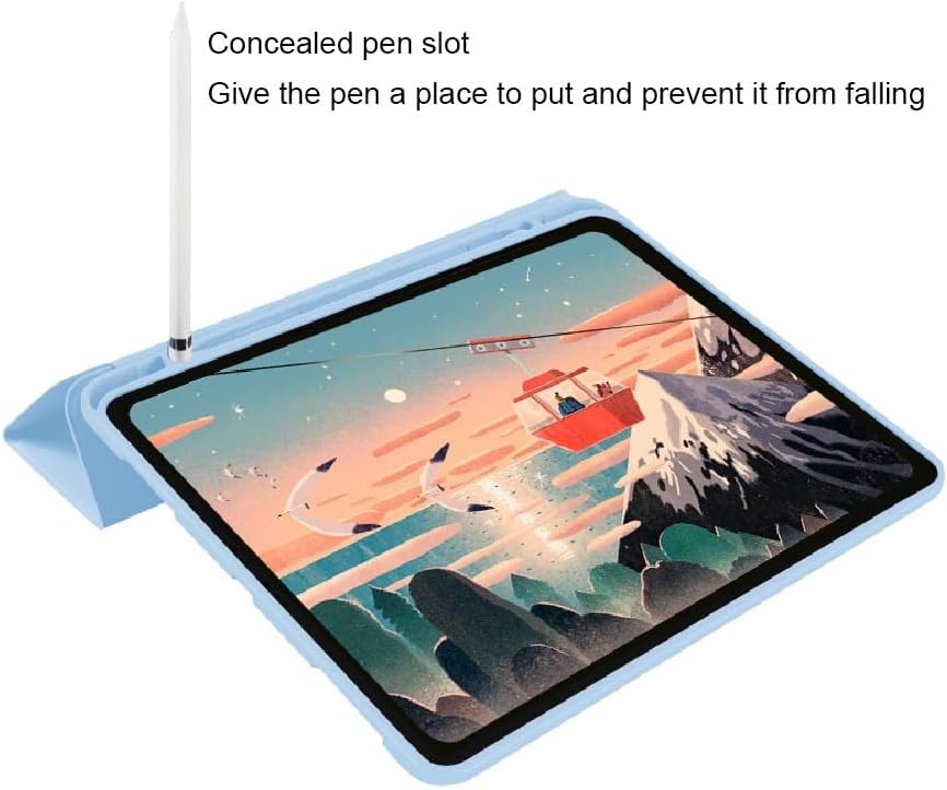 Tablet PC Bags Cases Sleeves Tri-Fold SlimTablet Case Compatible With iPad Air 4 10.9/Air 5 10.9/Pro 11 2018 Case with Pencil Holder, Flip Stand Tablet Case with Soft TPU Back, Auto Wake/Sleep Cover(L
