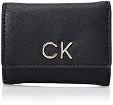 Calvin Klein Damen RE-Lock Reisezubehör-Dreifachgefaltete Brieftasche, Ck Black, Einheitsgröße
