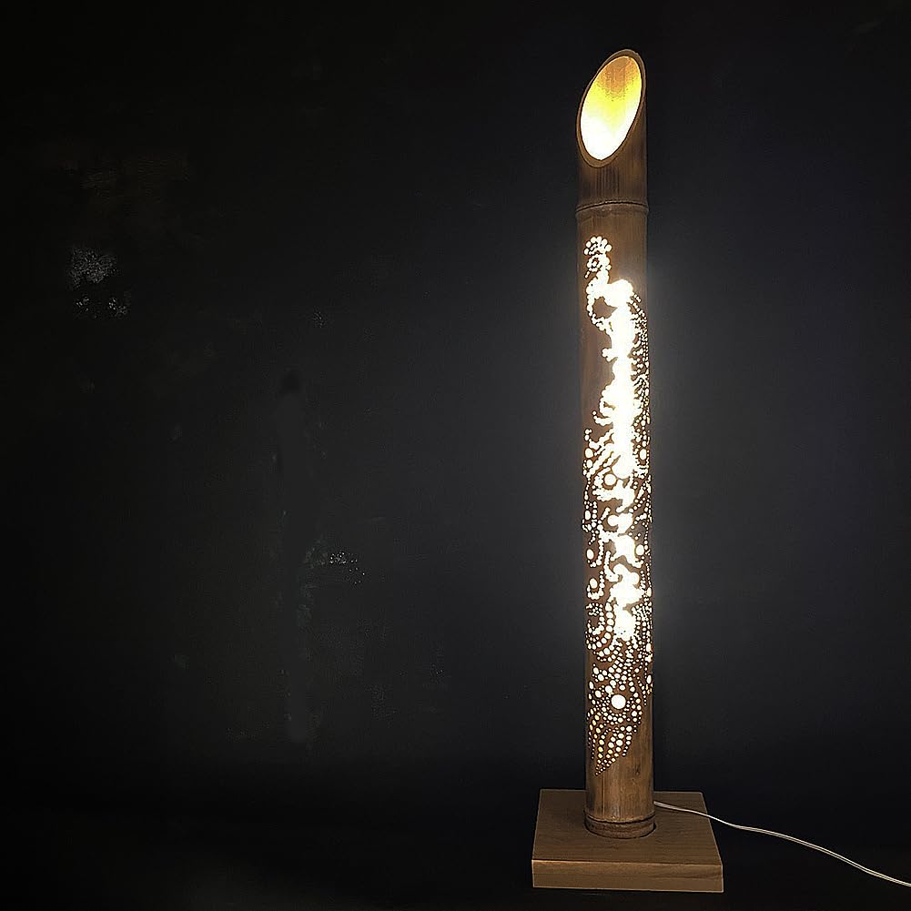 Amazon.co.jp : 3節 孔雀上州華寓夜 竹灯篭 竹あかり 野宿の灯 昼光色