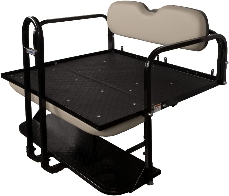 PROFX Rear Flip Seat Kit with Grab Bar for Yamaha G29/Drive (2007-2016) Golf Cart
