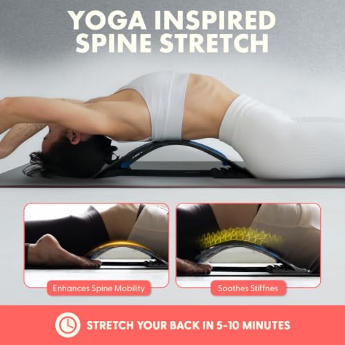 SQUATZ Lower Back Stretcher Device, Ergonomic Lumbar Support Back Massager, Multi-Level Traction, Foam Cushion with Pressure Points, 30-Day Digital Workout Program, for Home, Gym, Car & Yoga Mat Use - Image 4