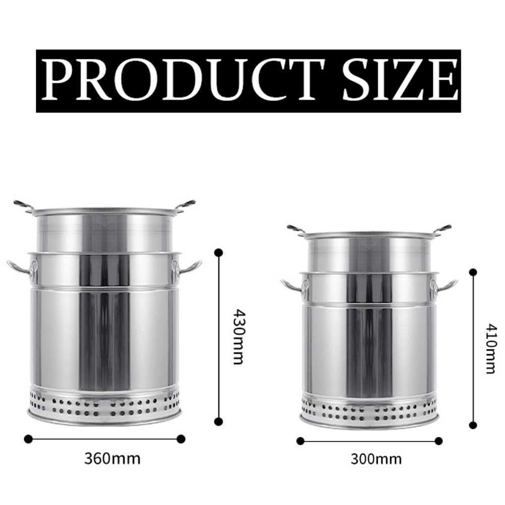 Barbecue portatile a carbone senza fumo, in acciaio inox, per interni ed esterni, girevole a 360°, griglia a barile a carbone per campeggio, picnic, patio e cortile