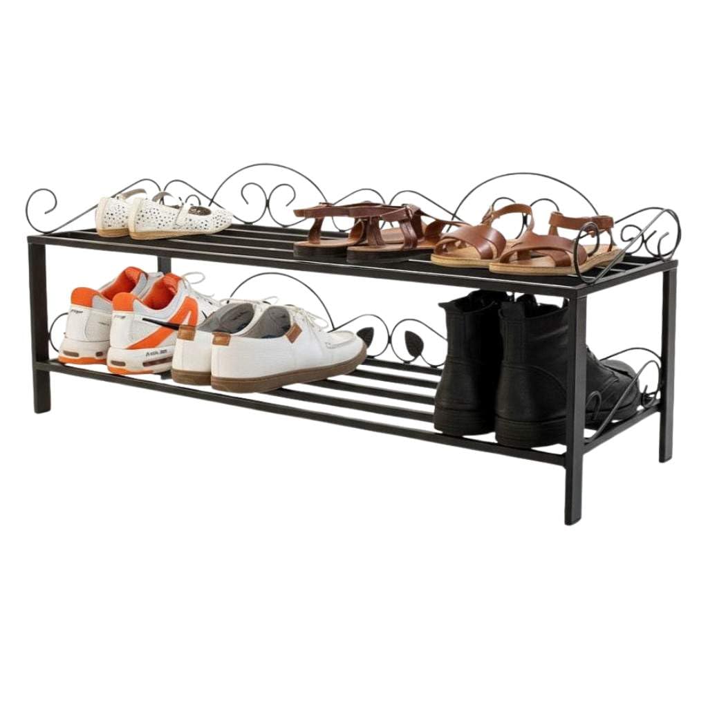 DanDiBo Schuhregal Schmal Platzsparend Schuhschrank 92cm 21236 Mi-2 Metall Schwarz Klein Shoe Rack Schuh Regal Schuhorganizer