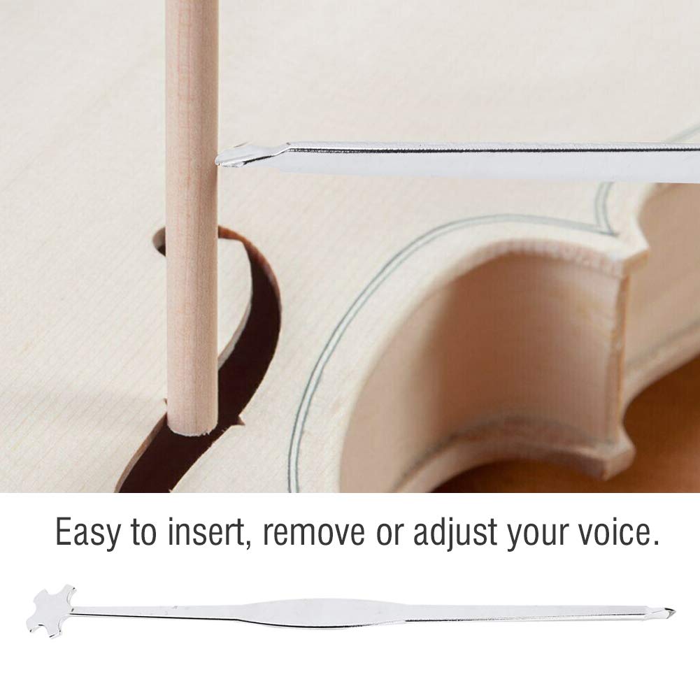 10 Pcs Violon Sound Post Set, En Bois Violon Colonne Épicéa Sound-post En Acier Inoxydable Sound Post Setter Installé Outil