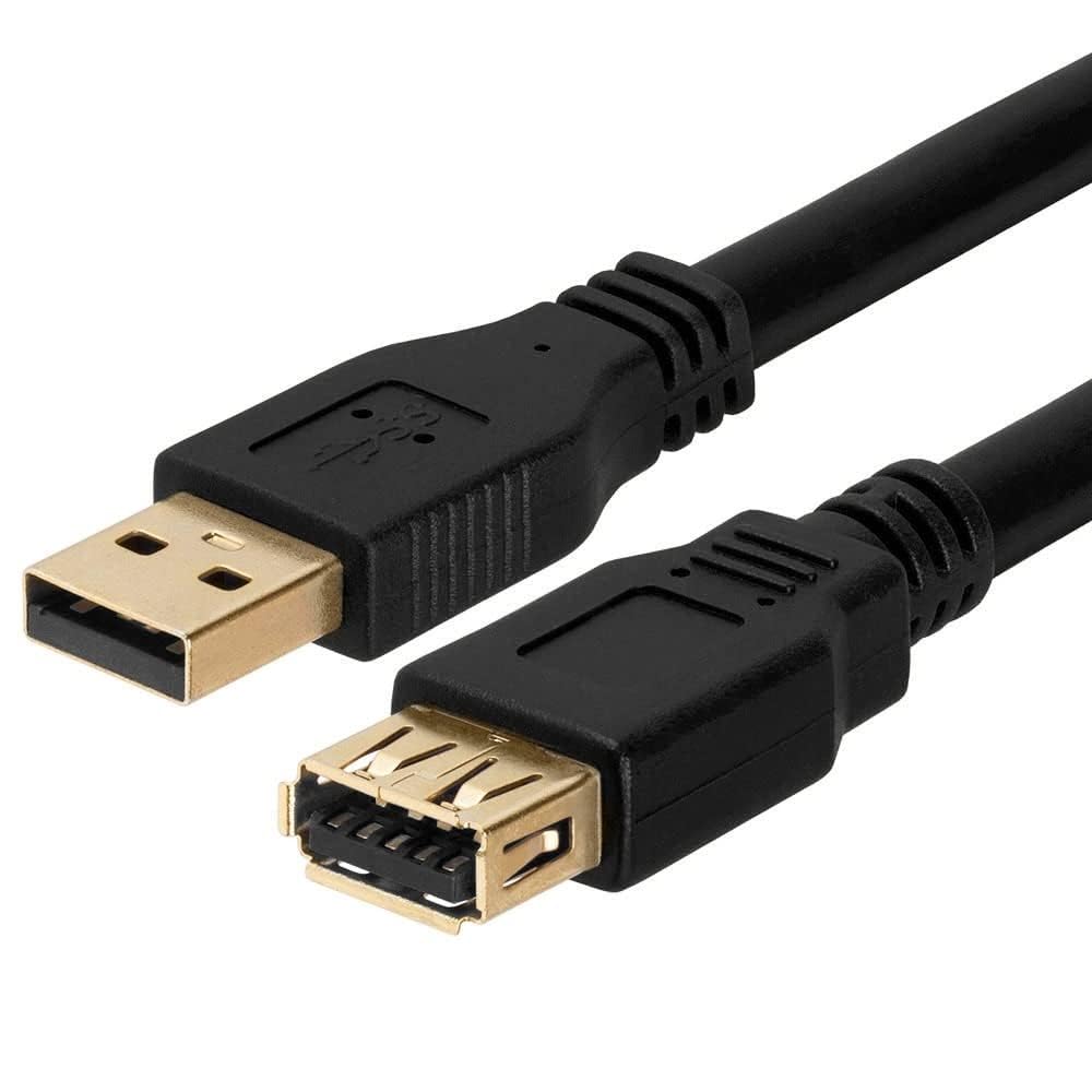 Cmple - Cavo prolunga USB 3 m Tipo A USB maschio a femmina USB 3.0 cavo per hard disk esterno, tastiera, webcam, hub USB, flash drive - nero
