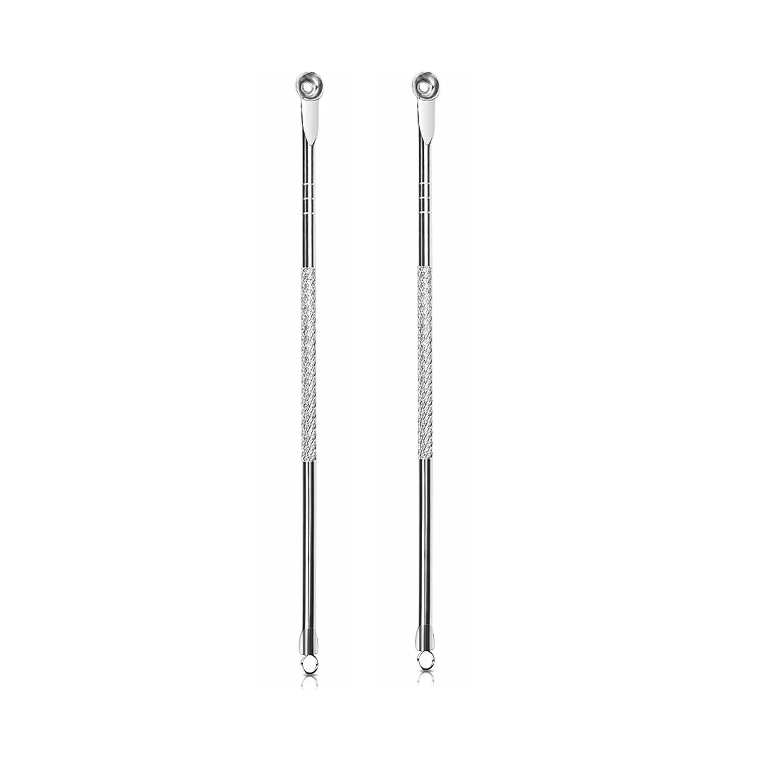 MEPOINT Blackhead Remover | Acne Treatment | Pimple Popper Professional Comedone Blemish | Zit | Whitehead Scar Extractor | Round Blackhead Pin Pointed Tool (Pack of 2) - Stainless Steel, Anti-Slip Handle-image-10