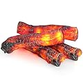 LED Electric Fireplace Logs with Realistic Flames, 10.4 inch Flameless Plug-in Fire Light, Indoor Decorative Faux Logs(26cm/10.4in) ?No Battery?