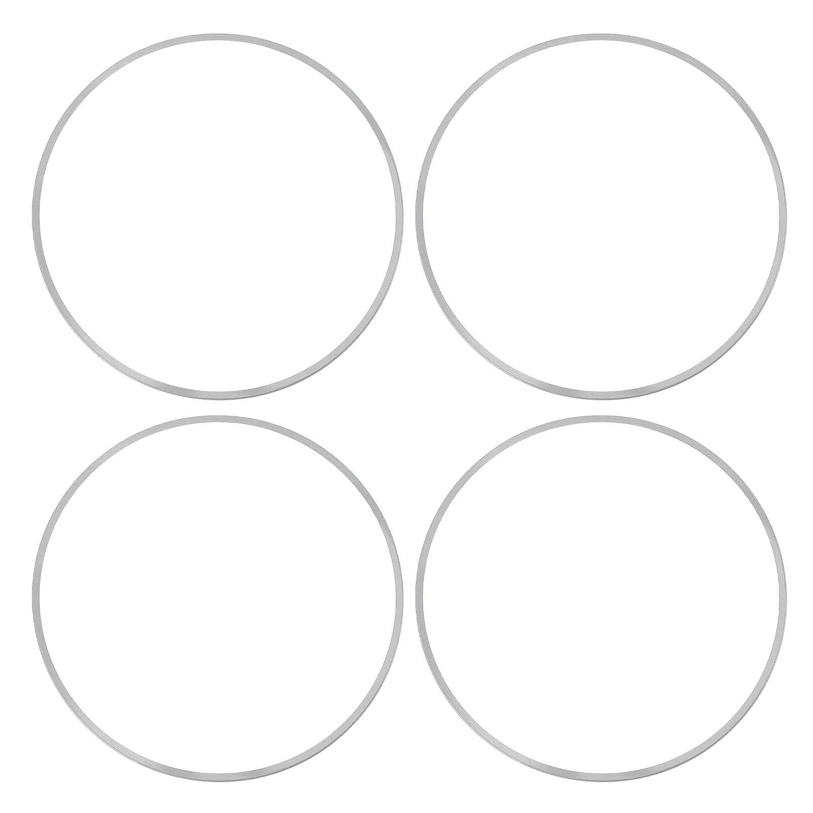 Generic 4 Pezzi di Protezione per Ruote da 16 Pollici, Antigraffio, Autoadesiva, in Lega di Alluminio, per Cerchi Piatti (SILVER)