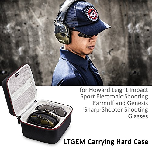 LTGEM Case for Walker's Game Ear Razor Slim or Howard Leight Impact Sport or ACTFIRE NRR 23dB Electronic Shooting Earmuff and Genesis Sharp-Shooter Shooting Glasses(Only Sale Case) - Thumbnail 4