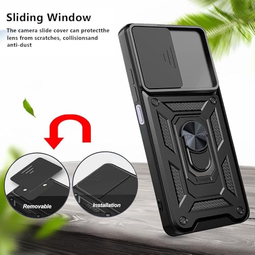 Image of AIBEX Back Cover for Vivo T4 Lite 5G / iQOO Z10 Lite 5G / Vivo Y19 5G / Vivo Y19e | D10 Tough Armor Case | Sliding Camera Shield | 360 Protection | Kickstand Ring Holder | Military-Grade