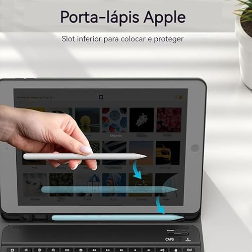 Capa Para Tablet, Capa + Mouse e Teclado Magnético Bluetooth Destacável Para IPad 9ª/ 8ª /7ª Geração