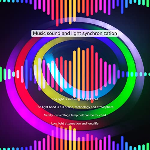Led Neon Light Strip Dream Color Rgb Changing Music Sound Sync Bluetooth Silicone Flexible Led Neon Rope Lights With Dimmable Remote Control Usb Dc 5V Ip65 Waterproof Multicolor (2M/6.56Ft) #TOP2