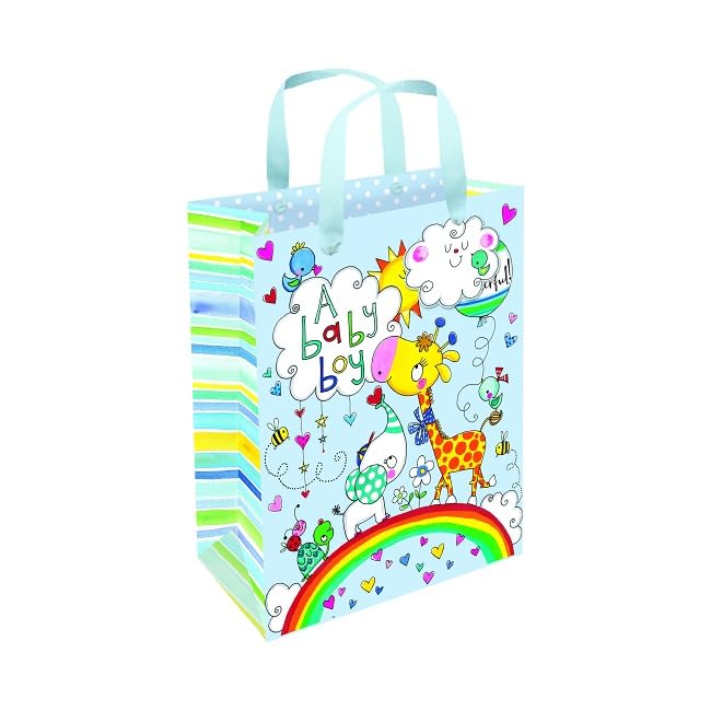 Rachel Ellen Designs Baby Boy Gift Bag, Medium, Blue