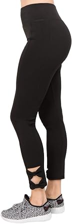 ICONOFLASH Womens Bow Cutout Active Leggings