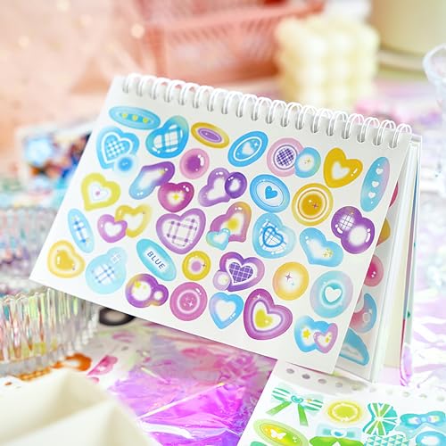 2500PCS Kpop Photocard Stickers Book - Glitter, Butterfly, Heart, Ribbons Deco Stickers for Kids, Girls, Boys
