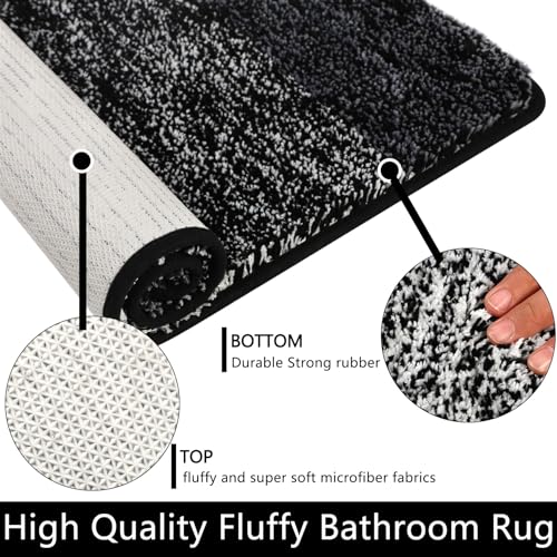 Famibay WC Vorleger mit Ausschnitt rutschfest Badematte U Form WC Teppich Toilette Waschbar Badezimmerteppich Wasserabsorbierend Badteppich Mikrofaser für Toilette Badezimmer – Bild 6