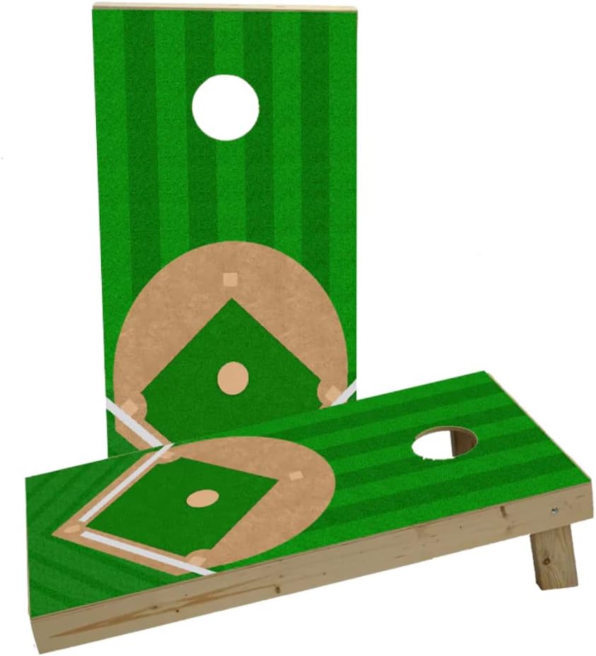 Baseball Diamond Custom Cornhole Board Game Set