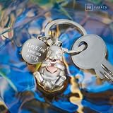 FABACH Otter brelok Otty z sercem – szczęśliwy amulet wydra prezenty dla dziewczyny i partnerów – rocznica pary – grawerunek 'I Love You Like No Otter', Złoty
