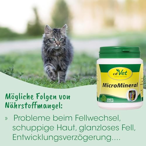 cdVet MicroMineral Hund & Katze 1000g - Nahrungsergänzung für Haustiere mit Mineralstoffen und Spurenelementen wie Magnesium und Calcium sowie Vitaminen