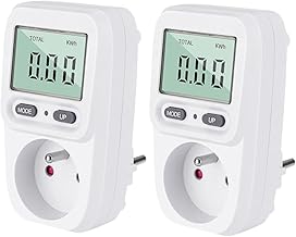 KETLER - MS216TOP: 2 x electric meters mobile sockets (2 pcs) - Wattmeter - 16 A / 3600 W - French sockets - Multifunctional