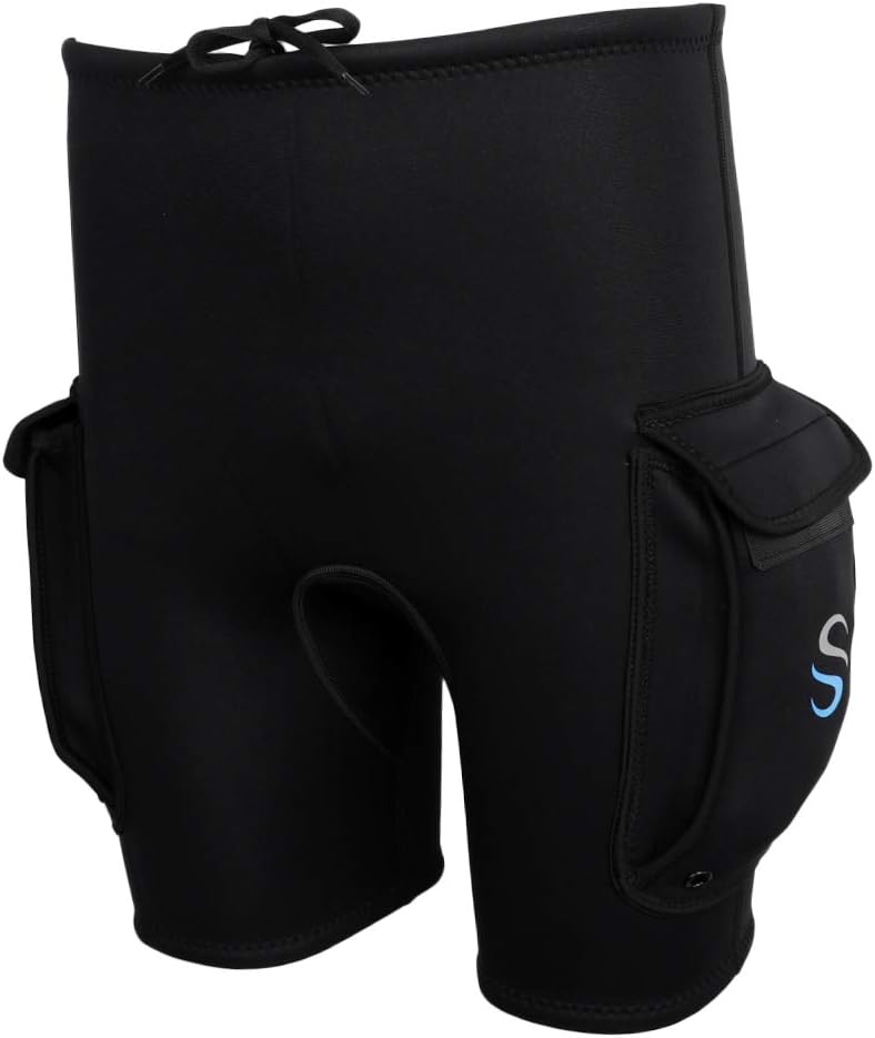 Men's Women's Wetsuit Scuba Diving Tech Shorts with Pockets - 3mm Neoprene Swimwear for Snorkeling, Surfing, Kayaking, Water Sports - Select Sizes