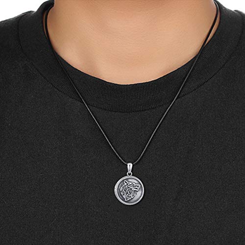 CHENGHONG Wolf Locket Necklace 925 Sterling Silver Locket Necklace That Holds Pictures Vintage Oxidized Viking Necklace Celtic Wolf Pendant Jewelry Gifts for Men Women2