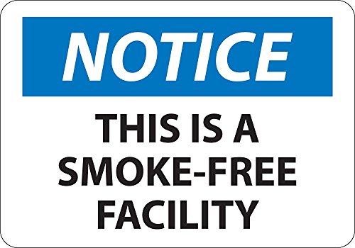 Panneau Notice This is A Smoke Free Facility aluminium 17,8x25,4cm