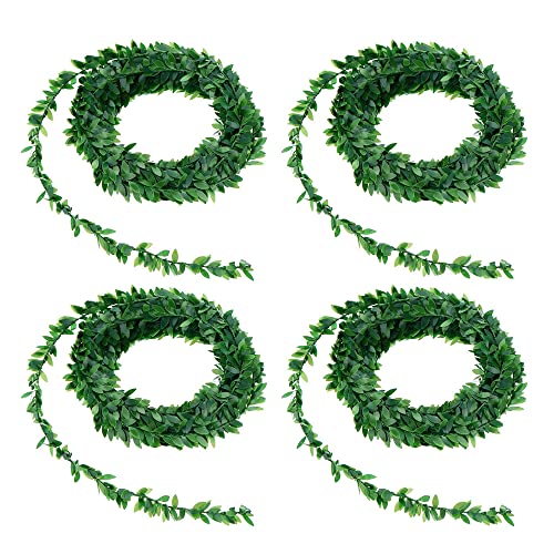 JPGhaha Enredaderas de Navidad Artificiales 7,5m/295inch 4 Piezas Guirnalda de Hojas Verdes Artificiales de Seda Plantas Hiedra Artificial Decoración para Fiesta Boda Ceremonias Diademas Cover