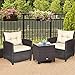 GIANTEX Rattan Gartenmöbel Set, Balkonmöbel Kleiner Balkon, Lounge Gartenmöbel Set, Balkon Möbel für 2 Personen, Gartenlounge Set 2 Sessel & Tisch, 3 tlg. Gartensitzgruppe inkl. Sitz- und Rückenkissen