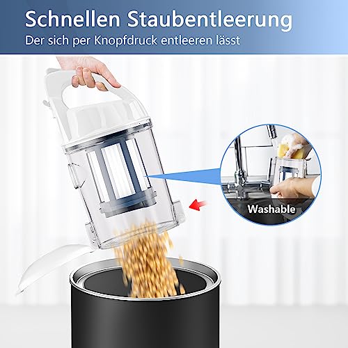 Micol Staubsauger Beutellos, 700W beutelloser staubsauger, kompakt und Leichter Staubsauger Ohne Beutel, Bodenstaubsauger mit HEPA-Filter für Teppiche, Hartböden, Tierhaare und Staub – Bild 7
