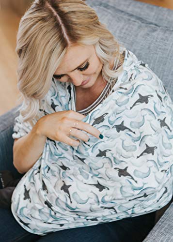 Image of Copper Pearl Nursing Cover for Breastfeeding - Multi-Use Baby Car Seat Canopy, Stroller Shade & Breast Feeding Wrap for Women, Stretchy Breathable Carseat Shawl for Boy or Girl, Kai