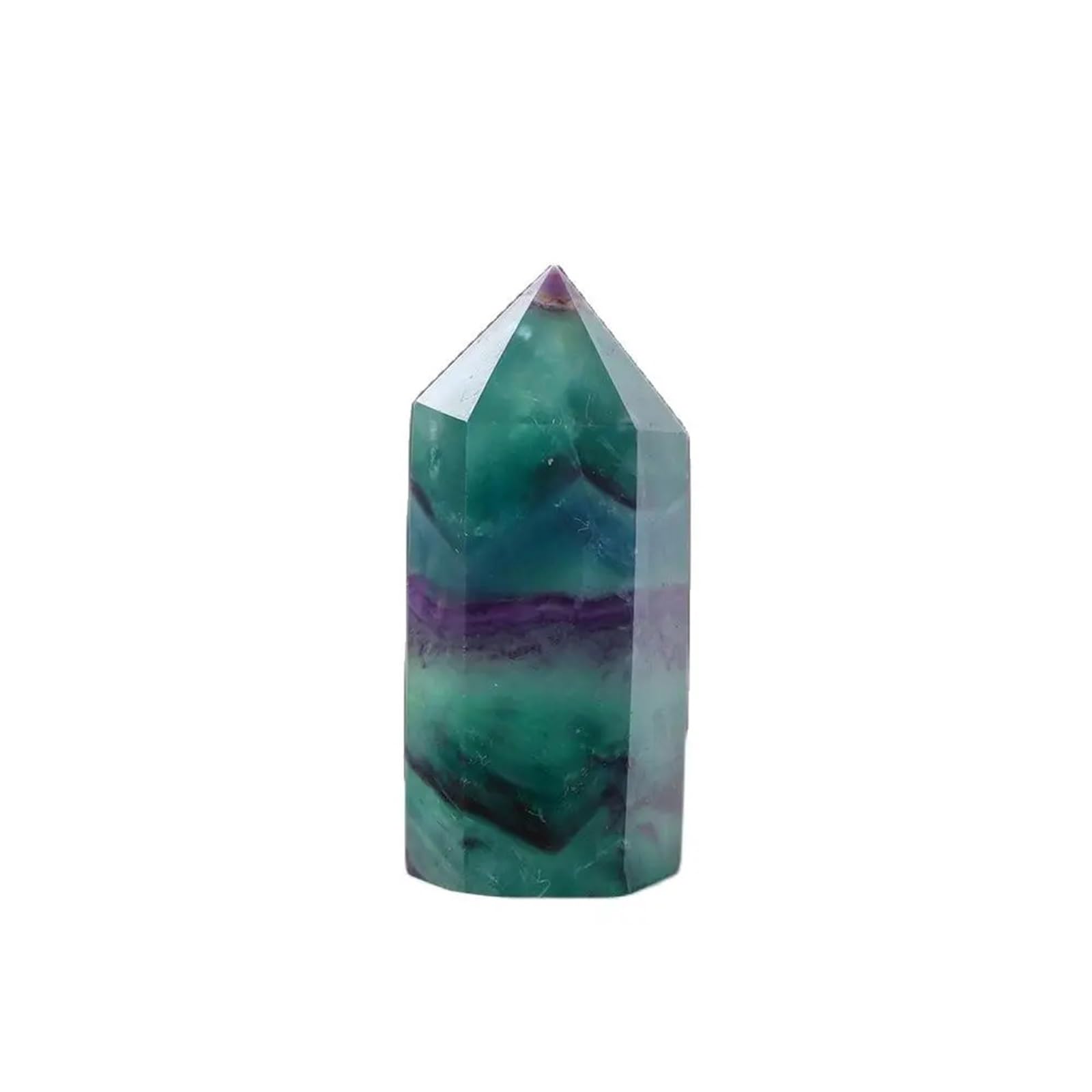 KJEBVHIRS 1pc Crystal Colorful Stripes Gem Point Rainbow Fluorite Column Quartz Tower Decoration Ornaments (Size : 5-6cm)