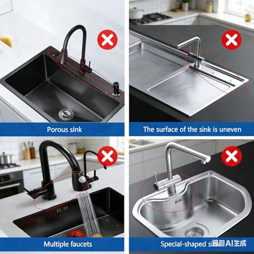 Image of Kitchen Sink Splash Guard Gen2-30 inch x 6'' Silicone Sink Mat Splash Guard fit for Countertop, Bathroom,Farmhouse,RV by EBIGIC (off white)