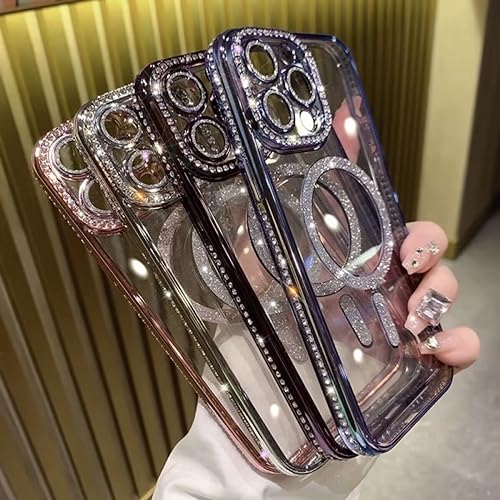 Coque magnétique de luxe à paillettes diamant pour iPhone 12 Pro Max - 7