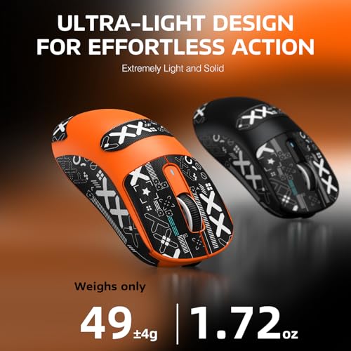 Image of ATTACK SHARK X3 Lightweight Wireless Gaming Mouse with Non-Slip Mouse Grip Tape, Adhesive Design, Elastic Side Grips, Stickers, Sweatproof Pads /Anti Sweat Paste