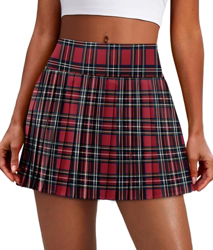 Image of Alaroo Pleated Tennis Skirt for Women with Pockets Shorts Skort | High Waisted Golf Athletic Skorts Running Workout Skirts
